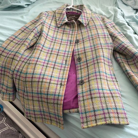 Wool coat and matching handbag from Coach.  Never worn or used. - Picture 2 of 9
